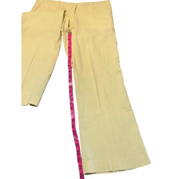 Theory Women's Cream Cotton Top And Linen Blend Pants Set Size Medium 6 - Picture 10 of 16